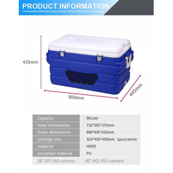 Wholesale 90l Insulated Wheeled Ice Cooler Box For Outdoor Camping Picnic