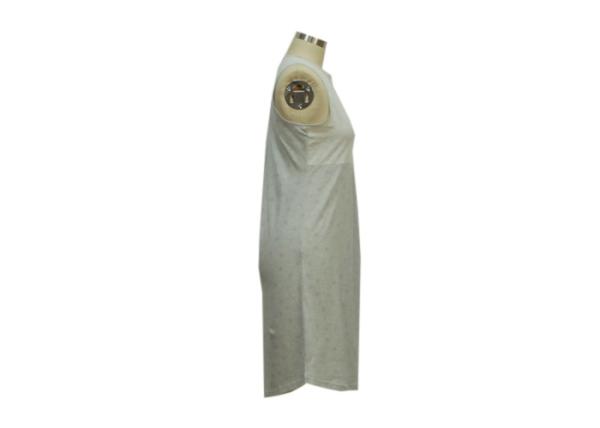 White Pure Cotton Sleeveless Nightdress , Super Soft Women'S Jersey Sleepwear