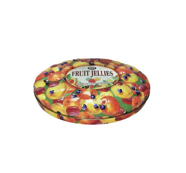 Fancy Engraving Tin Storage Box Ellipse Shape Lightweight Long Use Life
