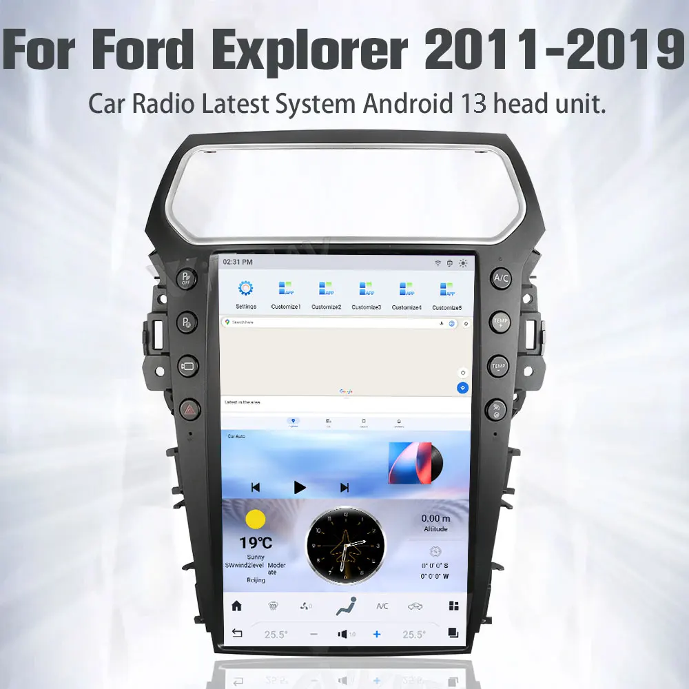 Viknav 13,6 дюйма Авторадио Android 2016 Ford Explorer Радио мультимедиа Радио GPS-навигатор