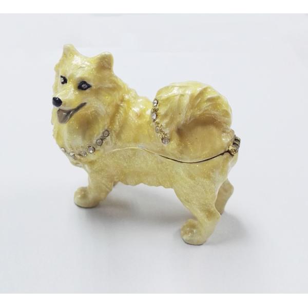 New product animal dog Metal Crystal Rhinestone Jewelry Box cheap trinket box