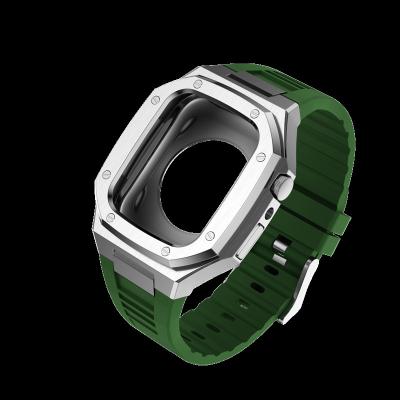 Shockproof Carbon Fiber Apple Watch Case With Silicone Strap For Series 7 And SE 6