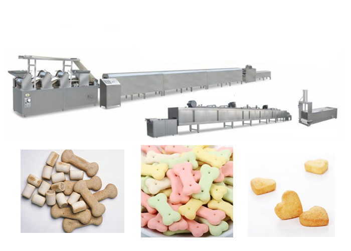 Full Automatic Dog Biscuit Making Machine , Stainless Steel Pet Food Processing Line