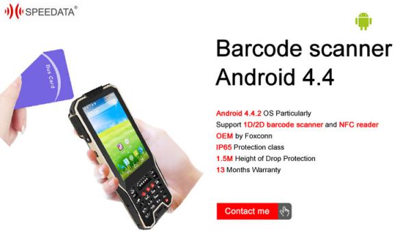 RFID Wireless Handheld Barcode Scanner Android 1GB RAM + 8GB ROM