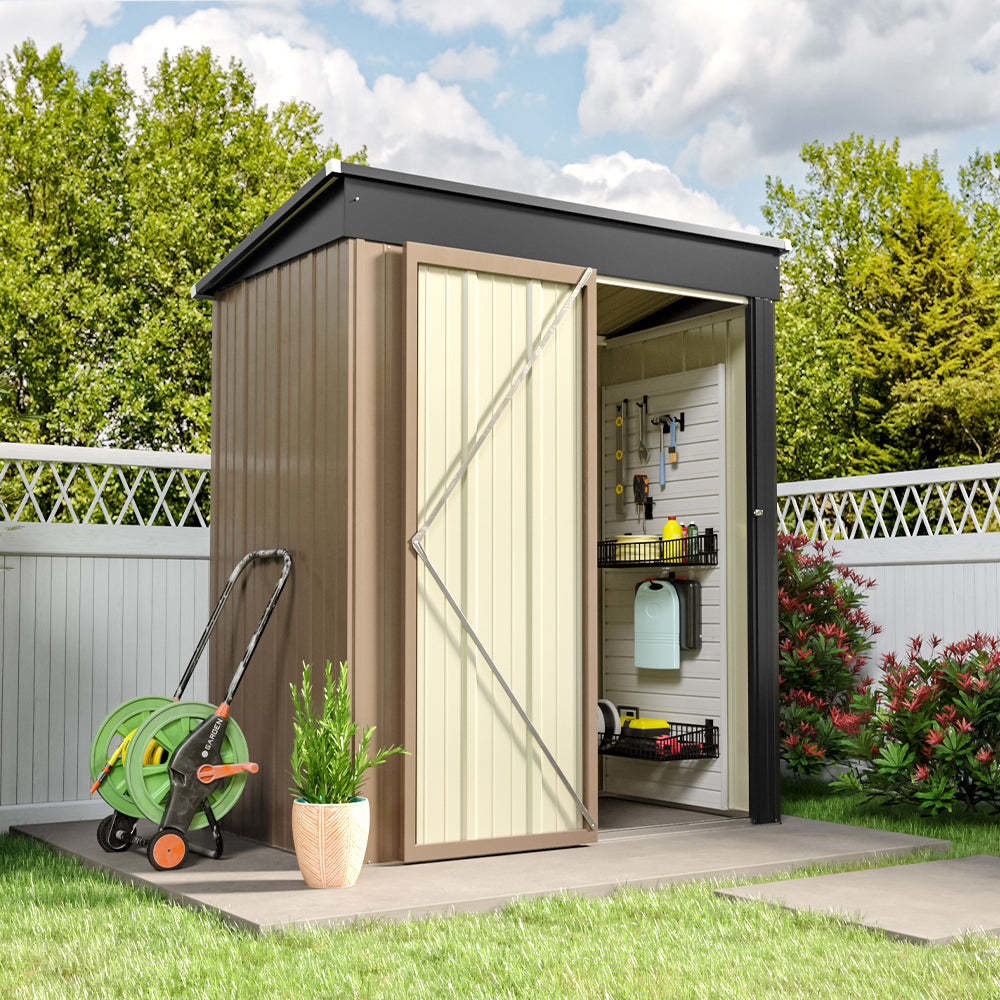 6.6ft Durable Metal Garden Shed House Storage Shed for Tools Outdoor Storage Solution