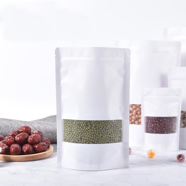 Kraft Paper Zip Lock Stand Up Bag for Gift Candies Dessert Dried Tea Fruit