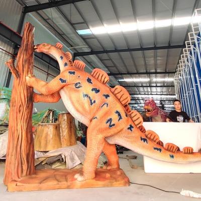 Color naranja Animatronic Dinosaur Modelo a prueba de intemperie para educación y entretenimiento
