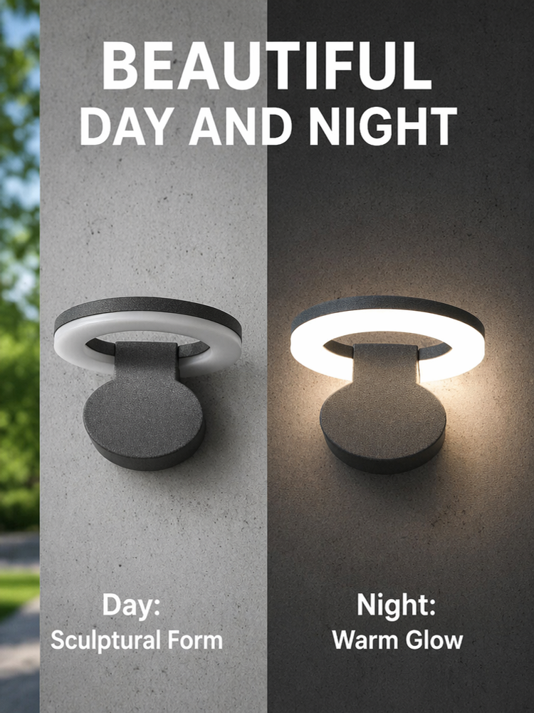 18W Modern Ring LED Outdoor Wall Lights IP65 Waterproof Porch Lights Wall Mount