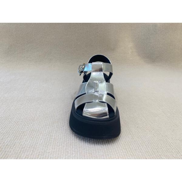 Velvet Upper Silver Flatform Sandals Thick Soled Platform Sport Sandals
