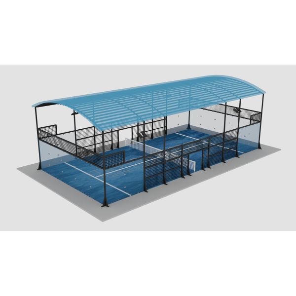 Turnkey Covered Padel Court Solution 20x10m Panoramic Padel Tennis Court With Anti Rust Canopy