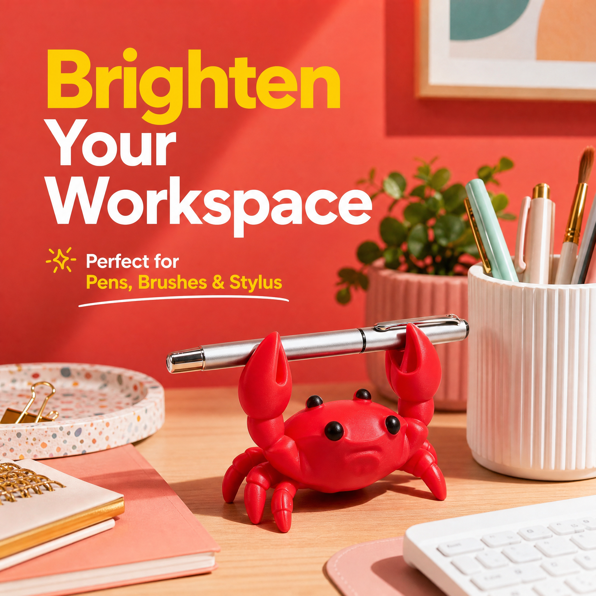 Cartoon 3d Printing Service Officeworks Crab Shaped Multi Color Pen Holder Organizer