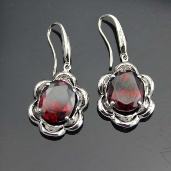 925 Sterling Silver Blue Topaz  Cubic Zircon Dangle Drop Earrings (PSJ06345)