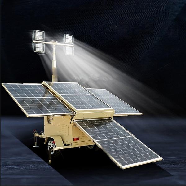 Towable Light Tower Generator Light Tower Height 5 Sections 7M Mobile Solar Light Tower Rental