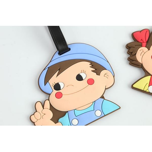 Personalized customized printed pvc hangtag plastic luggage tag with loop attached