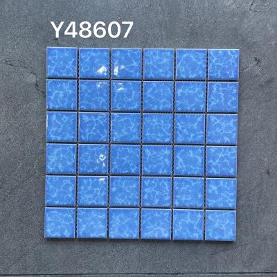 Anti Slip Glossy Cobalto Ceramic Pool Mosaics 300 X 300mm