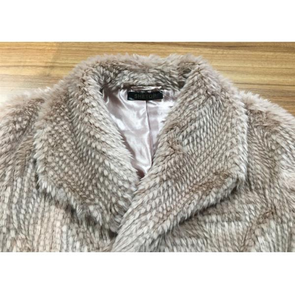 Mauve Ladies Faux Fur Coats Women ' S Long Furry Lapel Chic Winter Coats