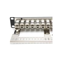 RoHS Certified Black Metal RJ45 Ethernet Patch Panel para instalação montável em rack