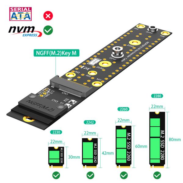 M.2 NGFF Ключ M NVMe SSD расширитель кабеля PCIe3.0 X4 Full Speed High Speed SSD расширитель кабеля для настольных компьютеров