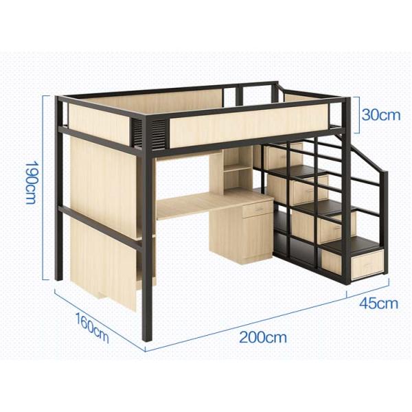 Mail Packing N Full Loft Bed with Desk Cabinet and Lockers