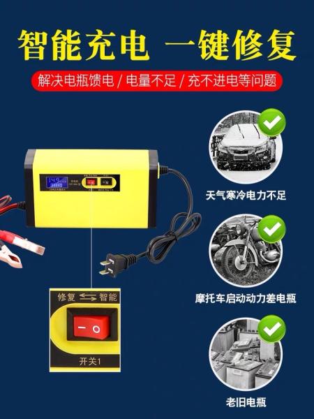 Smart E Bkie 12 24V Intelligent Car Battery Charger ABS Flame Retardant