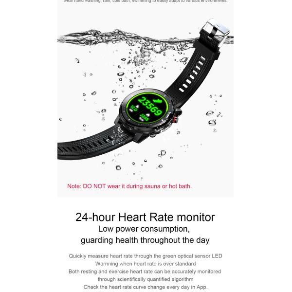 L15 резвится дозор фитнеса отслежывателя IP68 фитнеса водоустойчивый с монитором кислорода