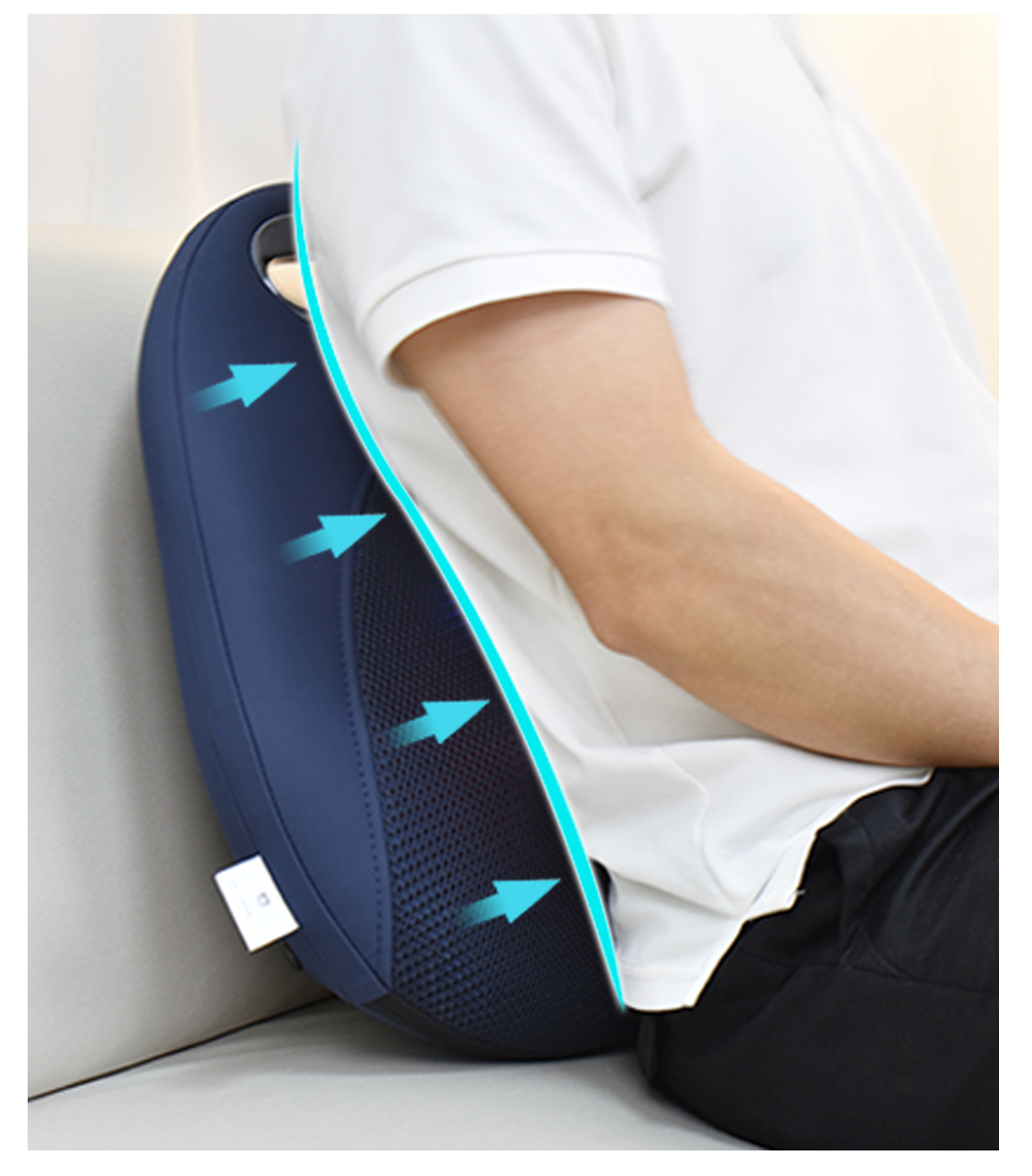 Wireless Remote Control Massage Pillow for Waist Application with 1 Year Warranty