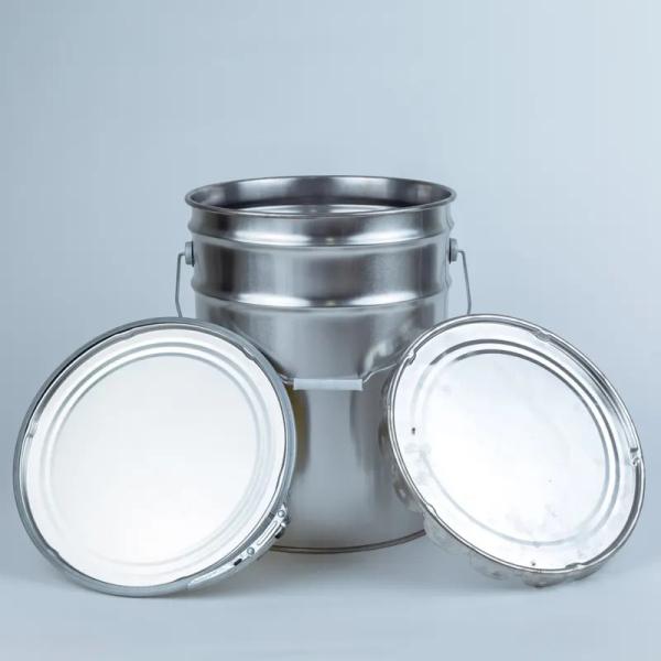 Mano de acero de trabajo pesado 5 galones de pintura de metal cubo Sello de tapa apretada y forma cilíndrica