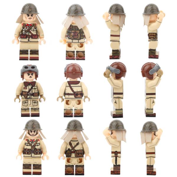 MOC military soldiers WW2 weapon accessories Japanese army mini figures compatible with legoinglys