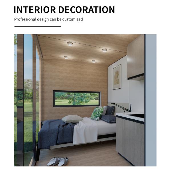 Modern Design Container Houses Prefab Tiny Mobile Homes with Fiber Cement Board Floor