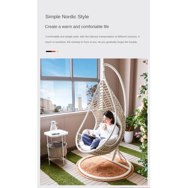 High Quality Balcony Handmade PE Rattan Swing Hanging Basket Chair