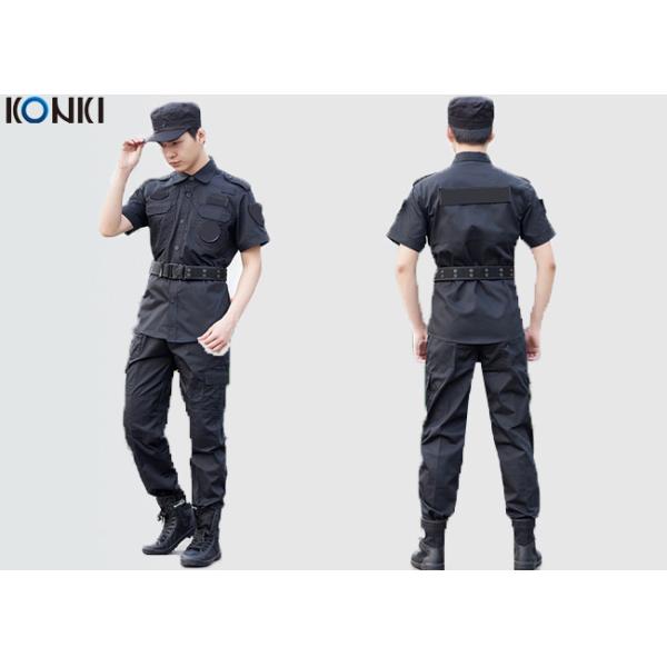 Cool Security Guard Uniform , Black Short Sleeve Security Uniform Shirts