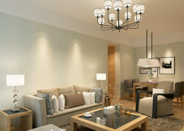 Modern Contemporary Wall Coverings / Breathable Striped Wallpaper for Living Room