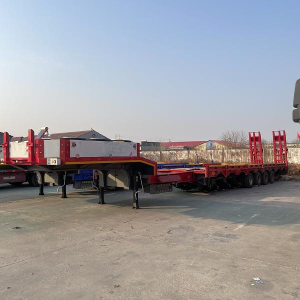 80 Ton Hydraulic Extendable 9 Axle Gooseneck Lowboy Trailer with Mechanical Suspension