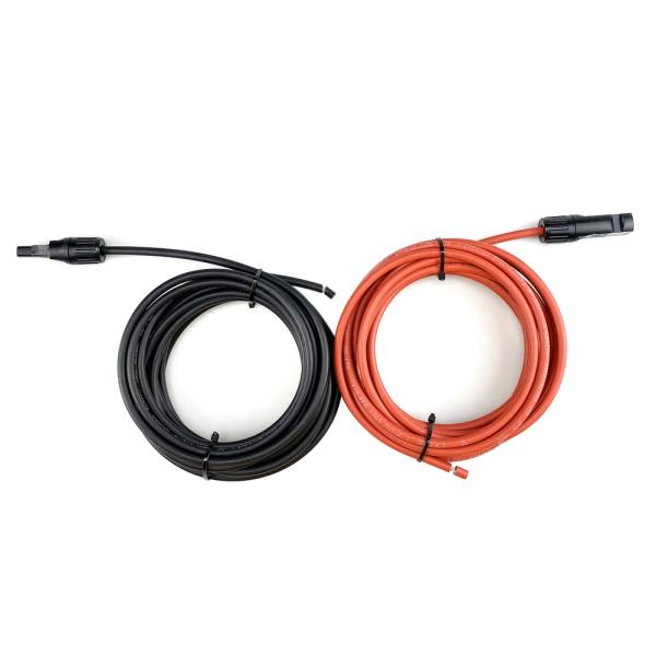 Солнечные руководства удлинительного кабеля кабеля панели PV с чернотой соединителей 6mm2 Red+