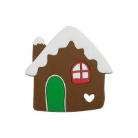 Silicone macio Teether do homem de pão-de-espécie do Natal colorido para sair os dentes do bebê
