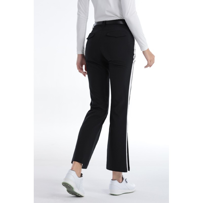 Custom OEM Women Slim Flare Golf Pants Split Hem Sport Pants Invisible Zipper Pockets