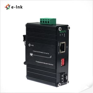 Mini Industrial 10G/5G/2.5G/1G/100M 802.3at to 10GBASE-X SFP+ Media Converter