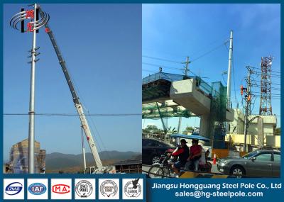 Transmissão de energia de aço galvanizada cónica Pólos 138KV da anti corrosão