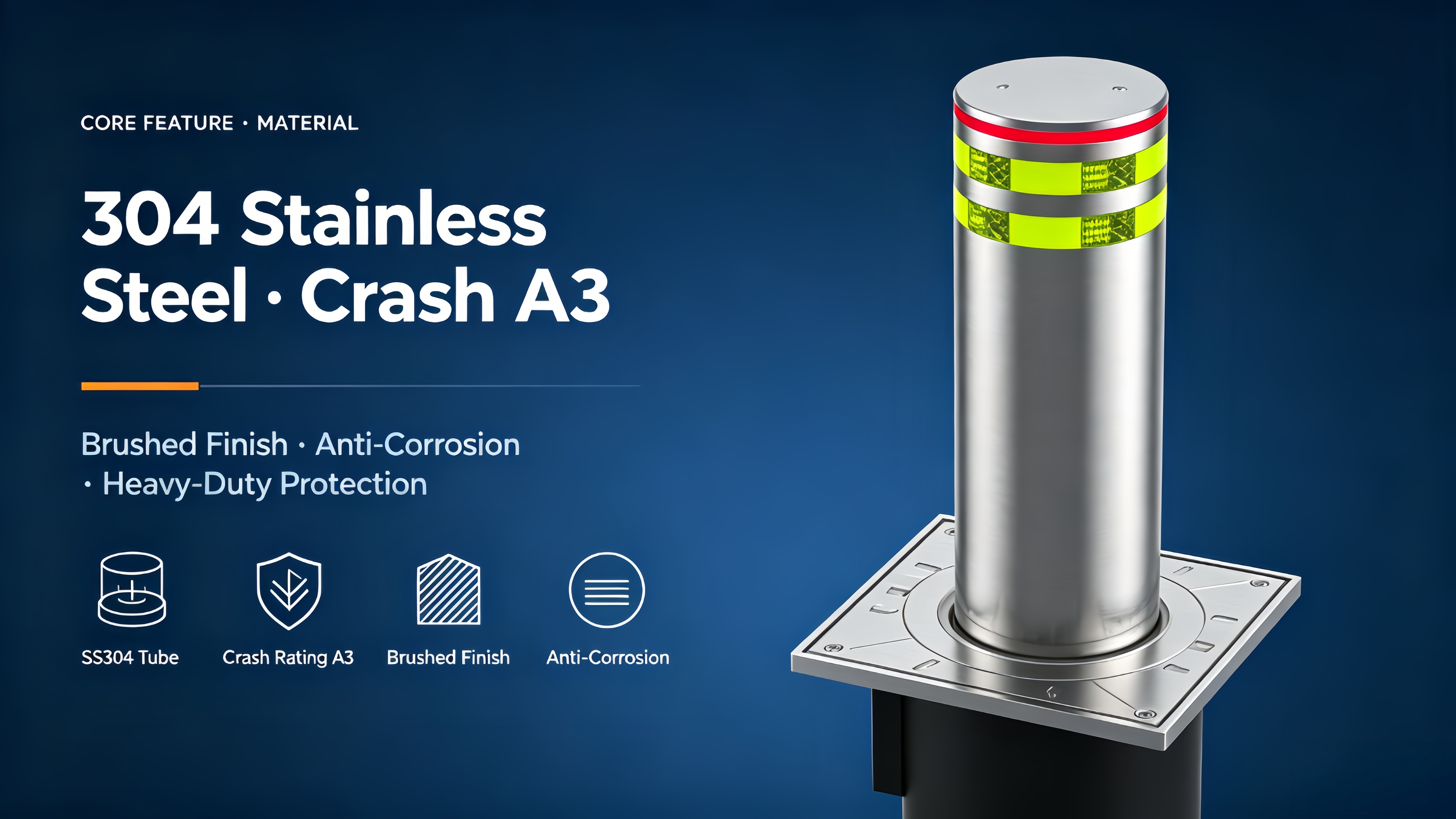 Impact Resistant Rising Security Bollards Ideal for Preventing Unauthorized Vehicle Entry and Securing Sensitive Areas