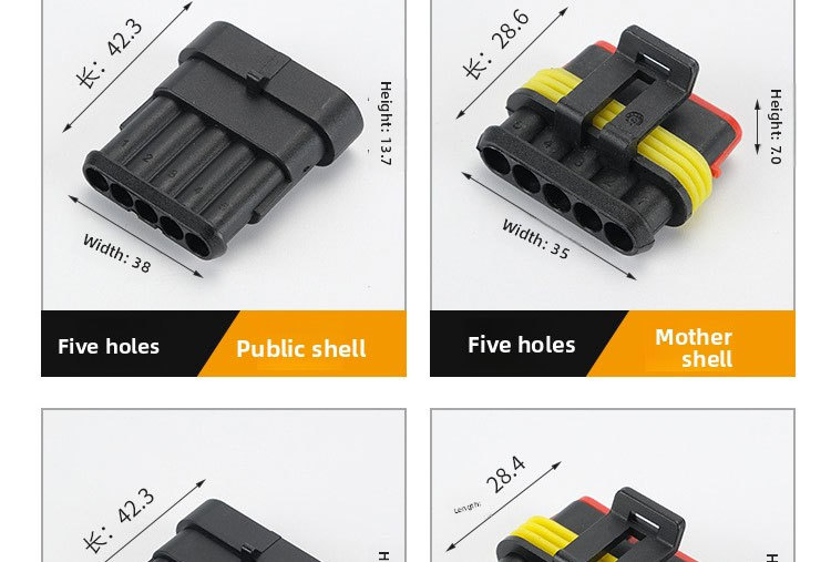 1.5 Series Waterproof Automotive 1 2 3 4 5 6 7 8 Pin Connector AMP Socket Plug Connector