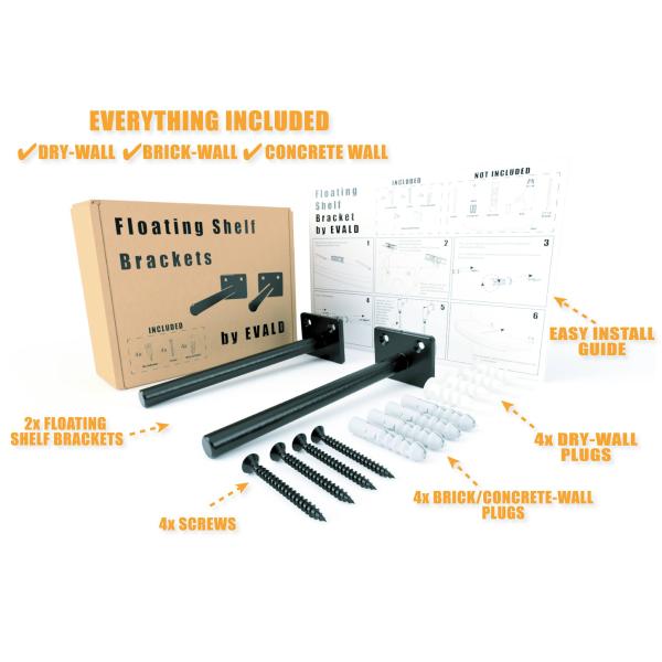 Soporte flotante para estantes originales, soporte flotante para mejoras en el hogar, soporte de montaje en pared invisible para el hogar y la oficina