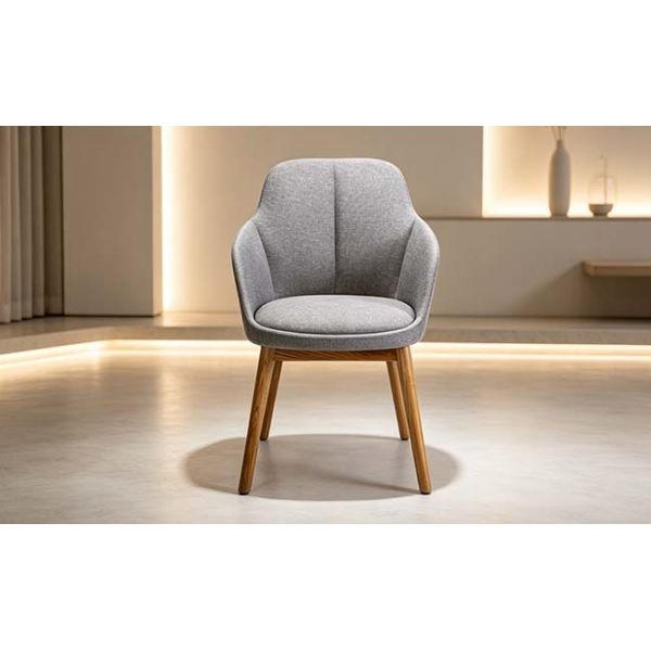 Fabric Upholstered Restaurant Chair And Table Ash Wood Frame Legs Commercial Restaurant Chairs