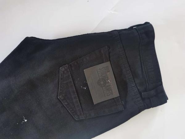 100% Cotton Men's Denim Pants Heavy Washed Complex Workmanship