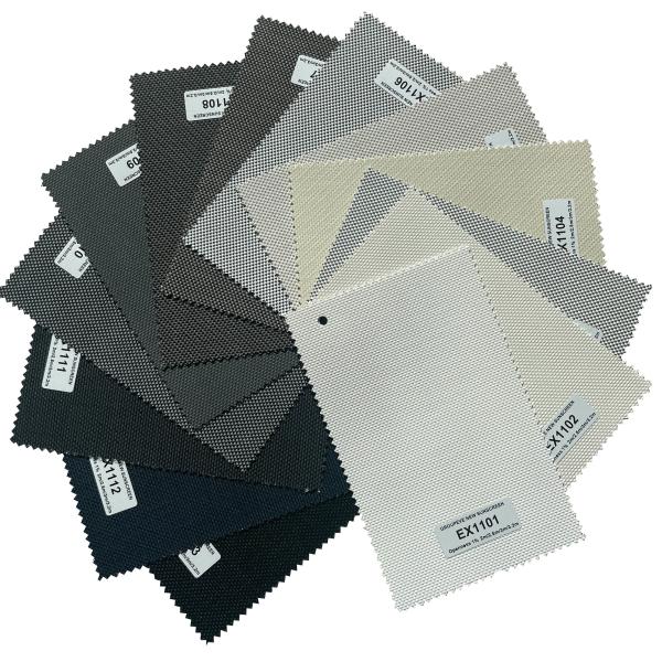 1% Openness Exterior Solar Polyester And PVC Roller Blinds Fabrics For Window Treatment