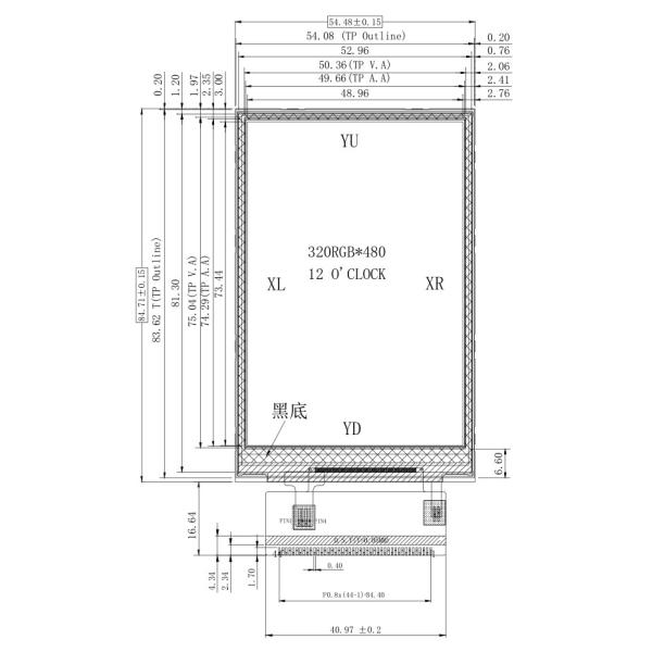 3.5 дюймовый сенсорный TFT LCD дисплей HVGA TN Type 320X480 MCU 16-битный интерфейс