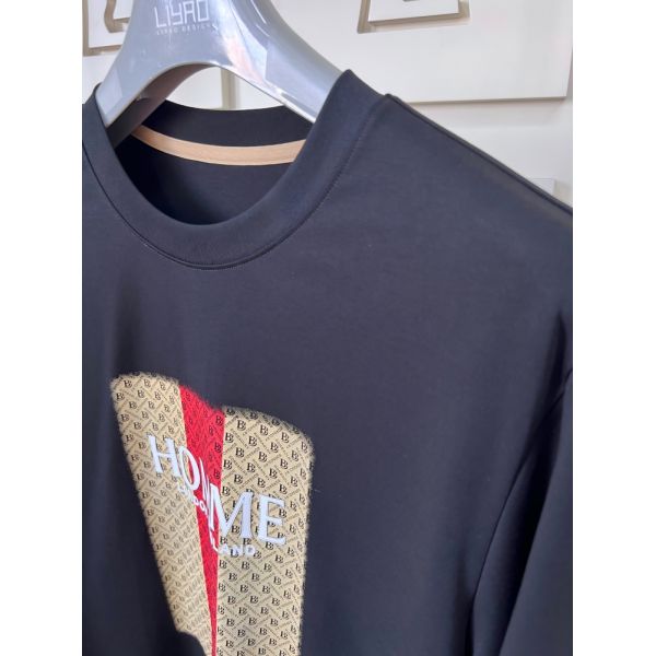 Crew Neck Embroidered T-shirt | 3D Letter & Pattern Design Luxury Round Neck Men's T-Shirt Jersey Manufacture