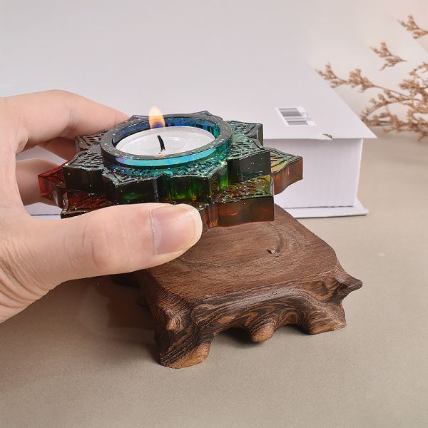 DIY adhesive resin plaster retro multi-level irregular shaped candle holder silicone mold mirror