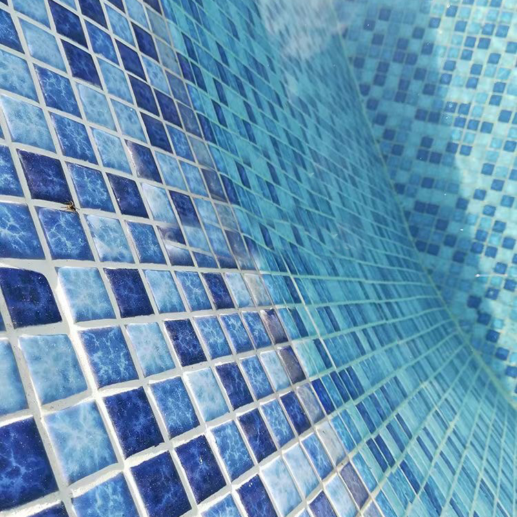 Blue Ceramic Mosaic Tile for Swimming Pool Floor Tiles 25x25