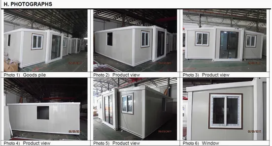 Foldable Prefab Container House in 20FT or 40FT Sizes with ISO, CE, SGS, BV Certification