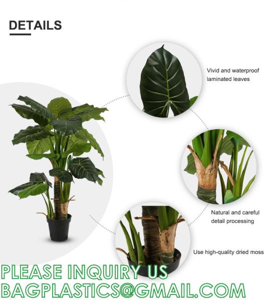 Artificial Monstera Deliciosa Plant 37 Fake Tropical Palm Tree, Perfect Faux Swiss Cheese Plants in Pot
